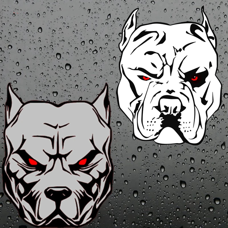 JuYouHui Exterior Accessories Decal Cool Angry Pitbull Decals Waterproof for Car Laptop Guitar Scooter Notebook Stickers