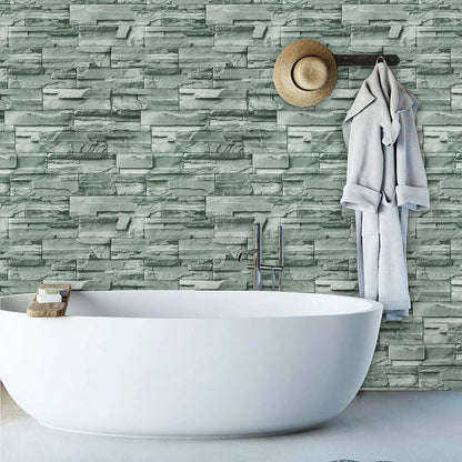 Brick Stone Wallpaper 3D Texture Wall Panel Removable Peel and Stick Wallpaper Self-Adhesive Wallpaper for Countertop Backsplash