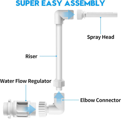 Swimming Pool Waterfall Fountain Kit PVC Feature Water Spay Pools Spa Decorations Easy Install Swimming Pool Accessories