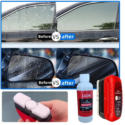 Car Oil Film Cleaning Brush Car Glass Oil Film Cleaner Hydrophobic Windshield Oil Film Remove