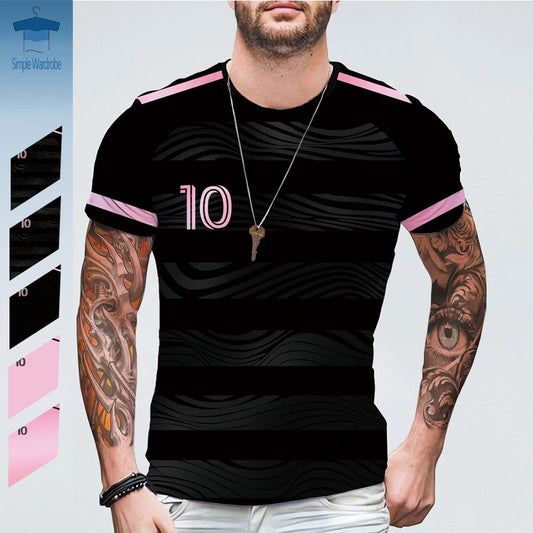 2023 Football Fans 10 Number Featured T-shirt DIY Oversized Short Sleeve Digital 3D Print Unisex Casual Sportswear Summer Tops