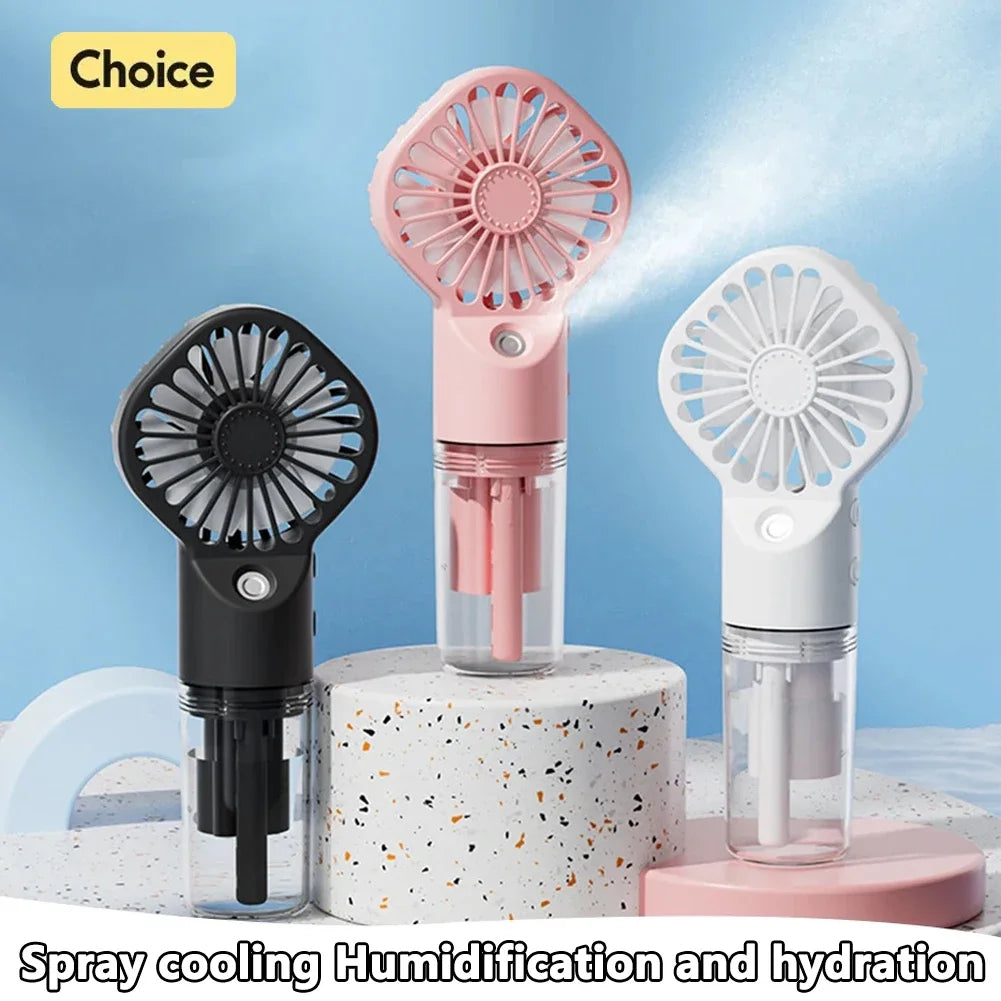 Handheld Mini Air Conditioner USB Rechargeable Portable Humidifier Mist Cooler Cooling Spray Humidifier Fan for Home/Office/Dorm