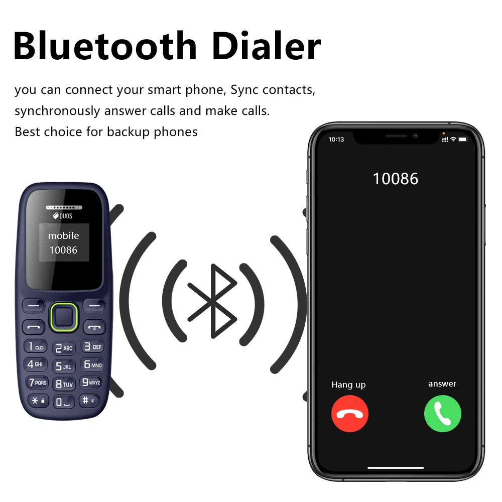 BM310 Small Mobile Phones Unlocked Bluetooth Earphone Telephone Low Radiation Automatic Call Recording Dual SIM Small Cell Phone