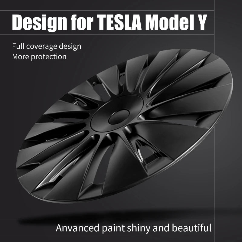 4PCS for TESLA Model Y 2019-2024 Vehicle Full Coverage Blade Wheel Cover Cap 19 Inch Hubcaps  Automobile Replacement Accessories