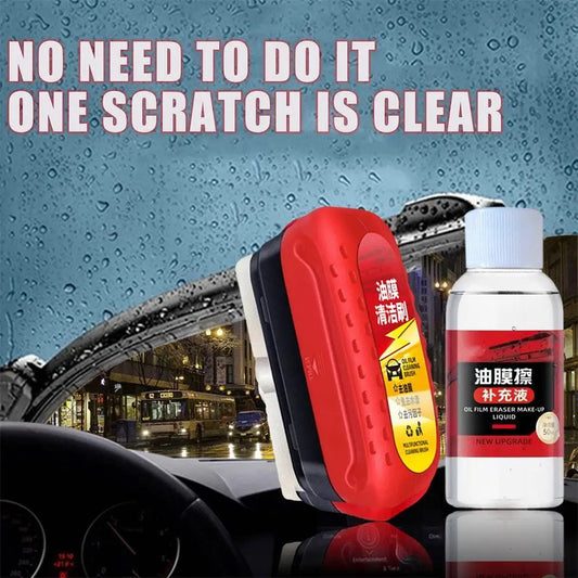 Car Glass Oil Film Cleaning Brush Car Windshield Oil Film Cleaner Glass Polishing Agent Car Maintenance Oil Film Removal Tool