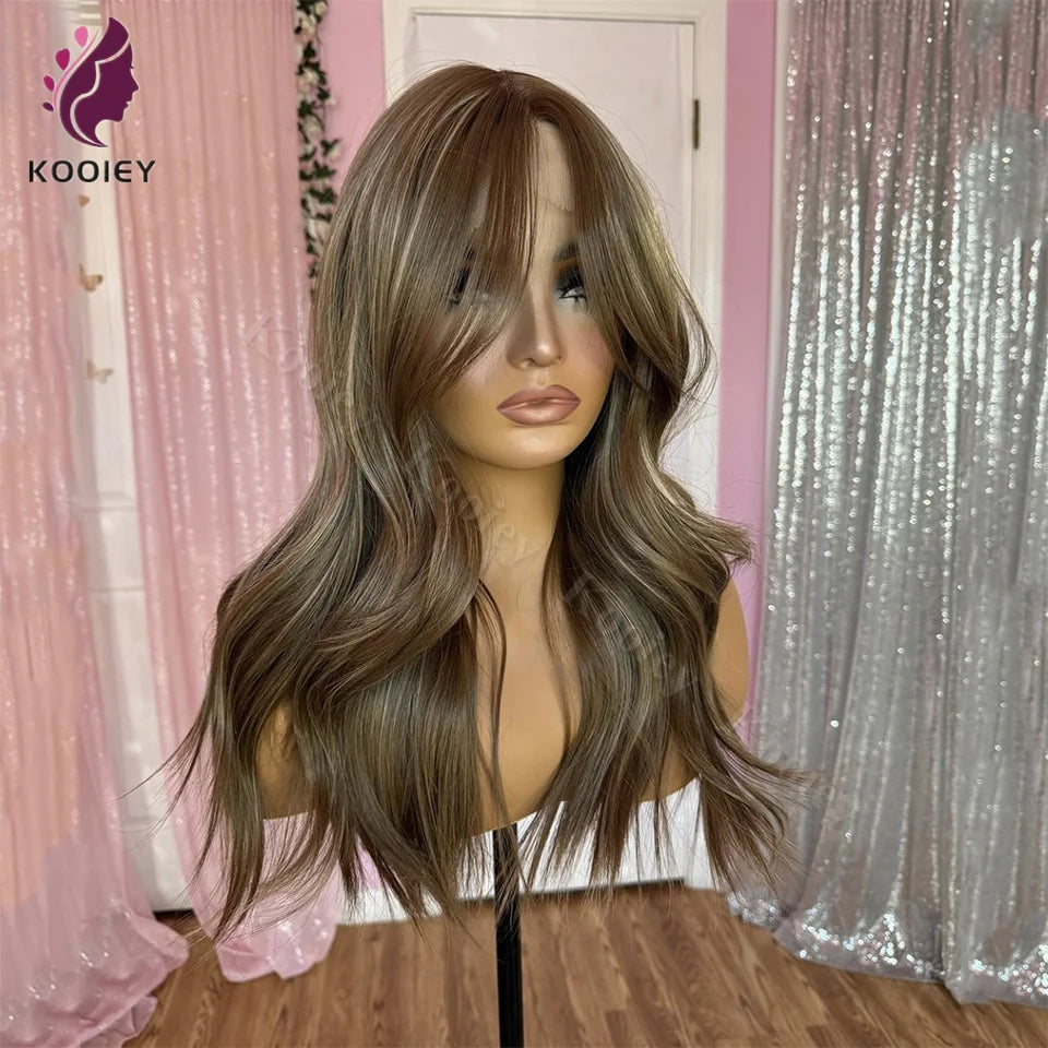 Glueless Silk Top 4/27 Colored 13x4 Body Wave Human Hair Lace Front Wig Brazilian Remy Highlight 360 Lace Frontal Wigs For Women