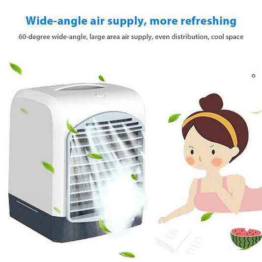 Portable Mini Desktop Air Conditioner USB Small Fan Cooling Humidifier Aromatherapy Air Cooler With Ice Water Tank