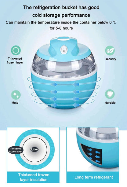 DMWD 600ml Household Full Automatic Soft Hard Ice Cream Maker Machine Intelligent Sorbet Fruit Yogurt Ice Maker Dessert Maker