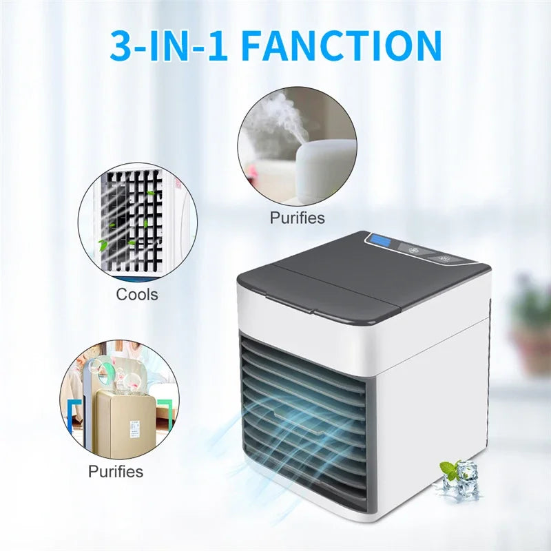 New Air Conditioning Fan Portable Air Spray Cooler 3 Speed Adjustable Mute Ice electric fan cooler For Home Office living room