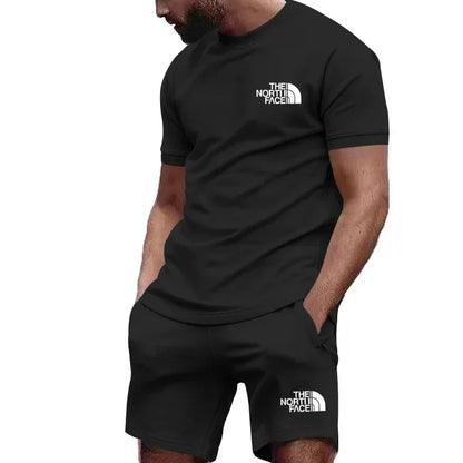 2024 new men's sportswear short sleeved T-shirt and sports shorts summer casual jogging pants set men's two-piece set