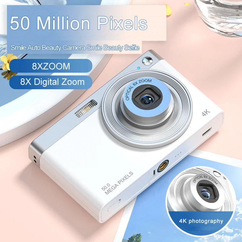 4K Ultra-High Definition Digital Camera 50 Megapixel 2.88-inch IPS Screen 8x Optical Zoom Telescopic Lens Entry-Ievel Camera