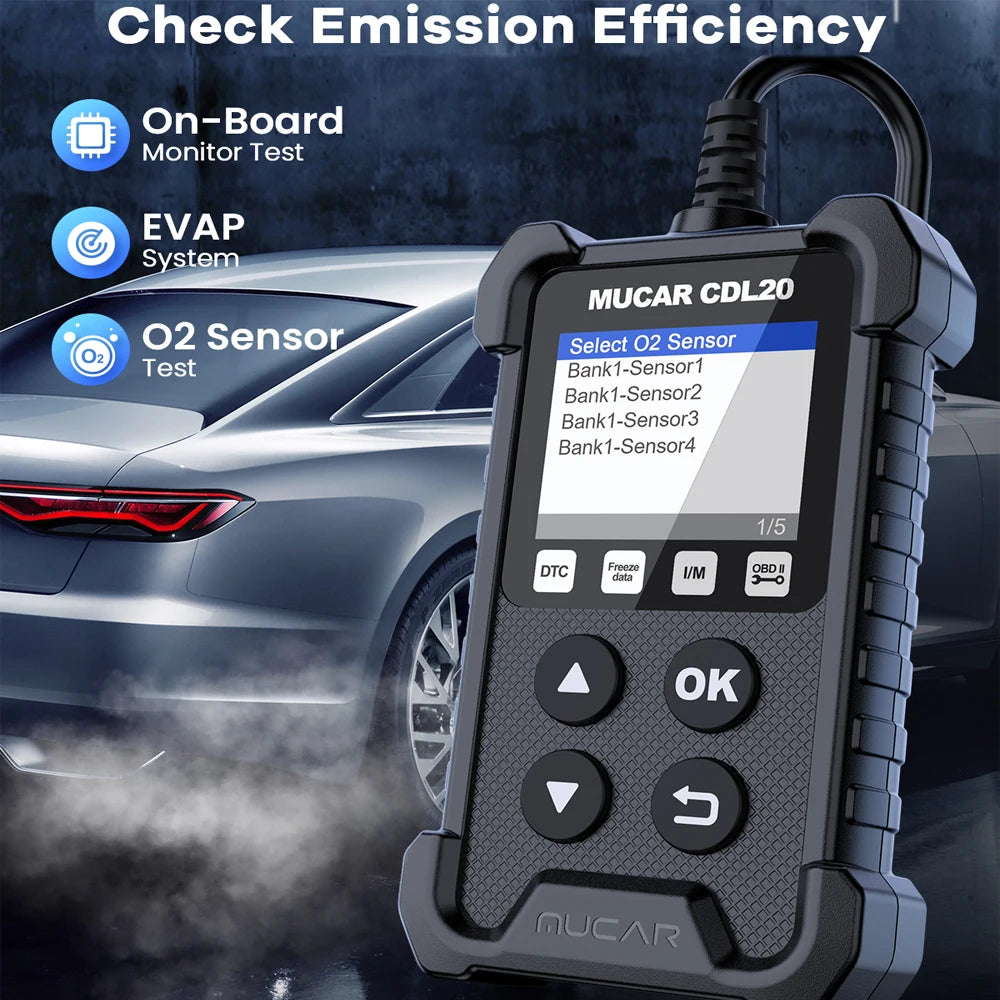 MUCAR CDL20 2024 OBD2 Scanner Full System Scan Tool Check Engine Light Diagnostic Tools Smog Test Automotive Code Reader