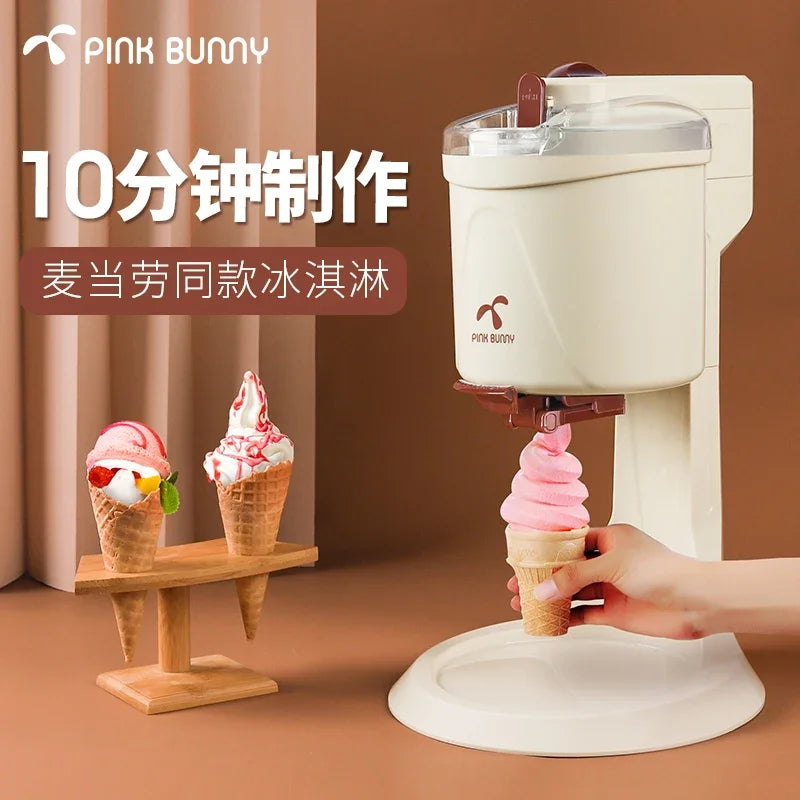 Benny Rabbit Ice Cream Machine Home Small Mini Fully Automatic Cone Machine Ice Cream Machine