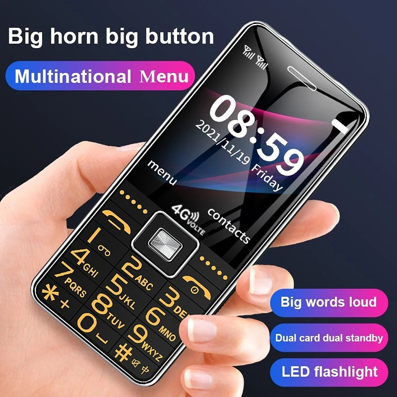 Mafam Elderly Mobile Phone Big Button Large Battery Long Standby Dual Flashlight SOS Help Speed Dial Blacklist 3D Loudspeaker