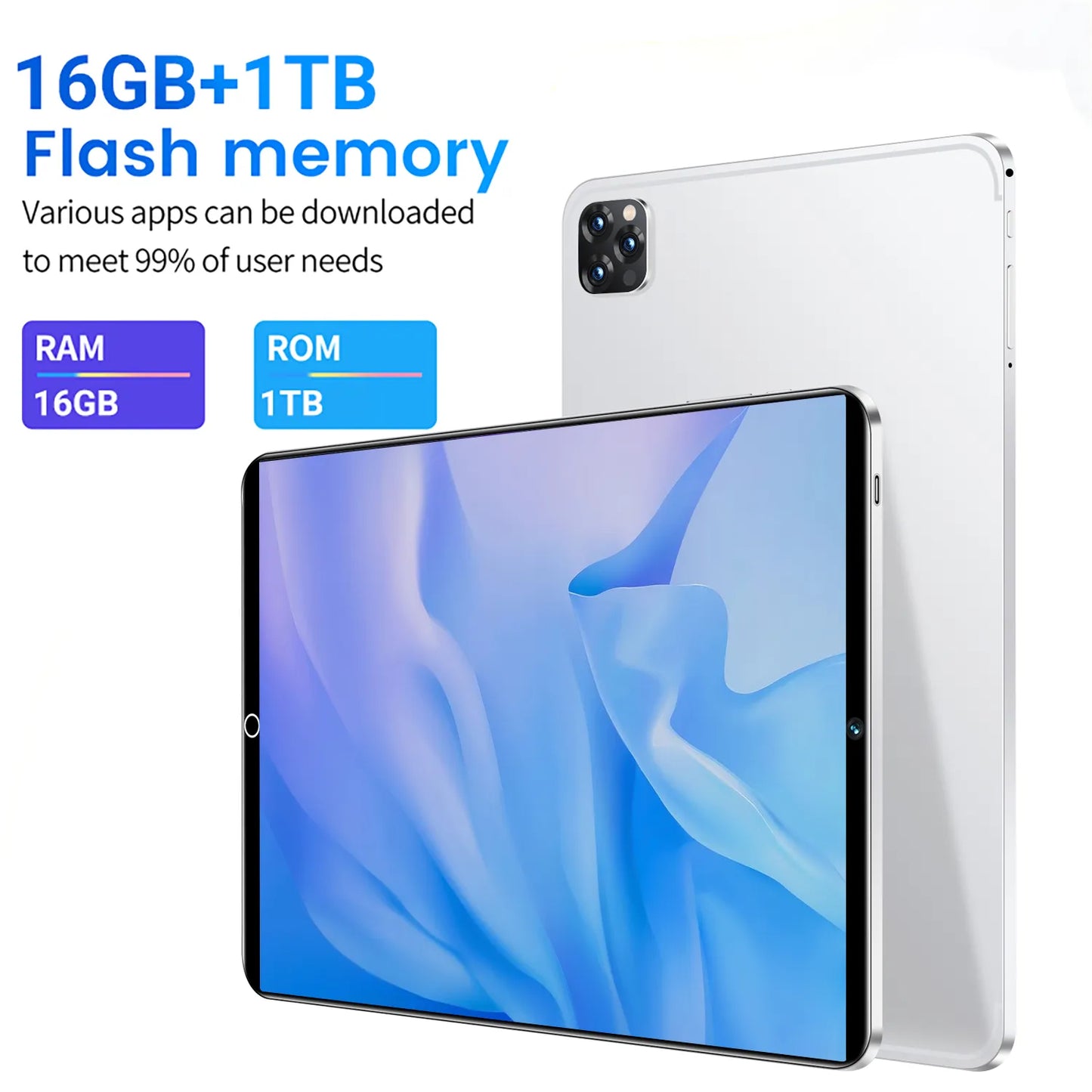 2024 New 5G Tablet 11.6 inch Android 11.0 Phablet MTK6797 16GB RAM 1TB ROM Tablet PC Dual Cameras Dual sim card  Wifi Type-c