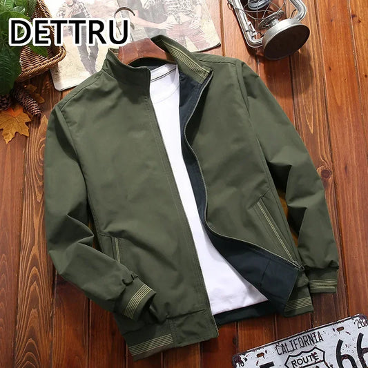 2024 Spring  Autumn Men Jacket New Mens Double Sided Wear Stand Collar Casual Jacket Youth Trend Jacket for Men Clothing