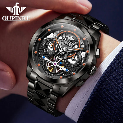 OUPINKE Multi-level Design Automatic Watch for Men Swiss TOP Brand Sapphire Mirror Tungsten steel Waterproof Men's Watch Luxury