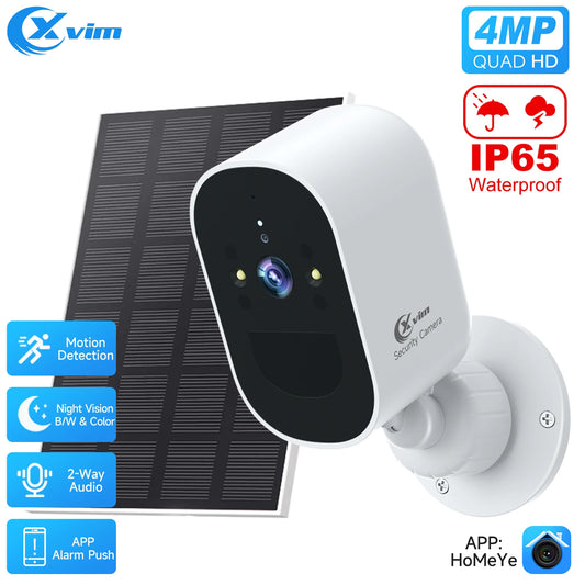 XVIM 4MP wireless outdoor security camera, 1080P WiFi outdoor home security camera with PIR motion detection, 2.4GHz WiFi