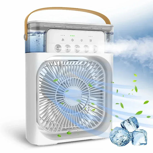 Mini Air Conditioner USB Water Mist Fan 7 Colors LED Light Humidification Home Spray Air Fan Desk Air Cooler Cooling Fan