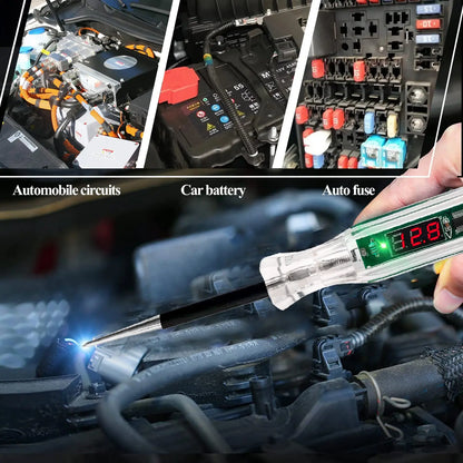 Automotive Test Light Digital LED Circuit Tester 3V-36V Car Truck DC Voltage Test Pen Spring Wire Long Probe Pen Circuit Tester