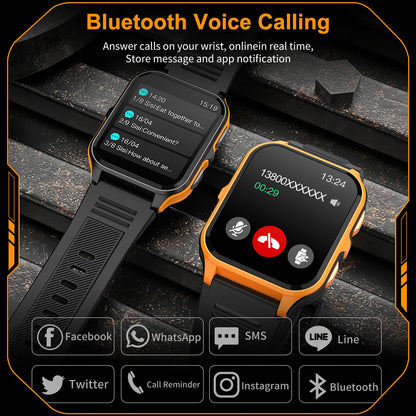 Outdoor Sports Smart Watch Men Bluetooth Call AI Voice Fitness Tracker Heart Rate Monitoring 3ATM Waterproof Military Smartwatch