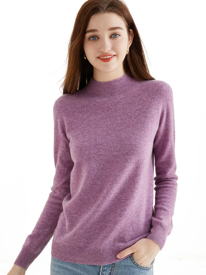 Turtleneck Sweaters Top Women's Sweater Wool Knitwears 100% Wool Knit Pullover 2023 New Winter Long Sleeve Jerseys Women Clothes