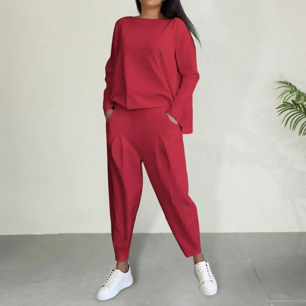 Pant Sets Spring Suit Stylish Women's Suit Set With Long Sleeve Shirt Wide Leg Trousers For Spring Autumn Casual