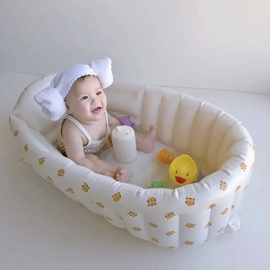 Portable Cartoon Inflatable Baby Bathtub Children's Paddling Pool Newborn Pool Baby Toiletries