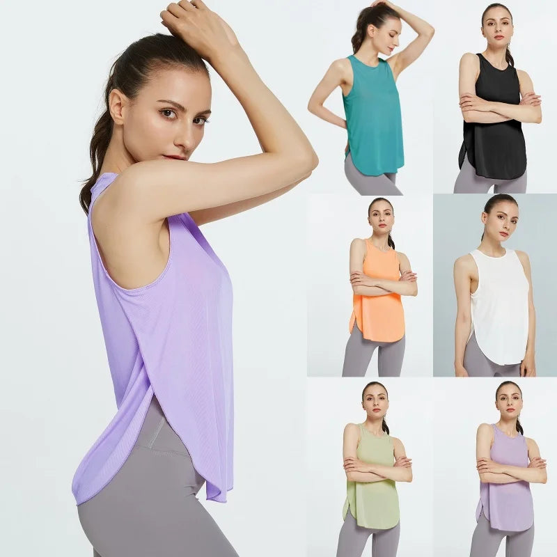 Crop Top Women Sport Gym Fitness Tank Summer Yoga Wear Vest Quick Dry Breathable Run Workout Sleeveless Shirt Outfit for Woman