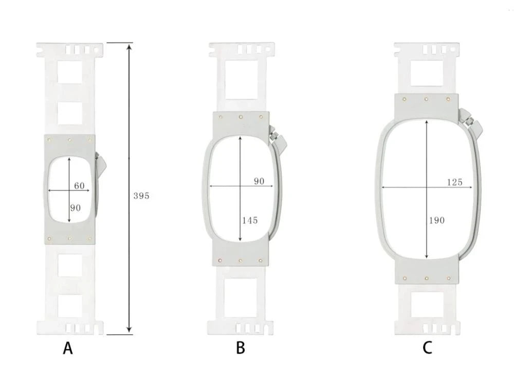 395MM Succession Embroidery Rectangle Set Frame Embroidery Hoops Plastic Cross Stitch Hoop Sewing Machine Parts Accessories