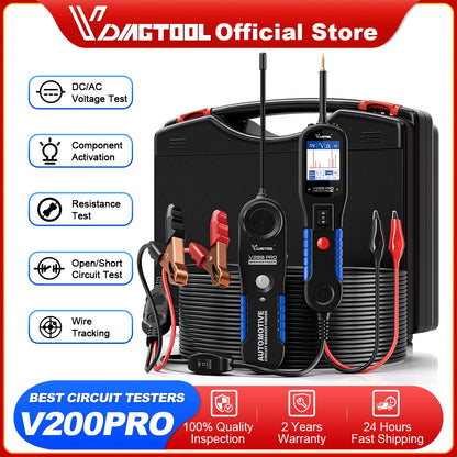 2024 VDIAGTOOL V200 Pro Automotive Power Circuit Probe Tester Breaker Finder Tools 12/24V Electrical Open Short Diagnostic Tools