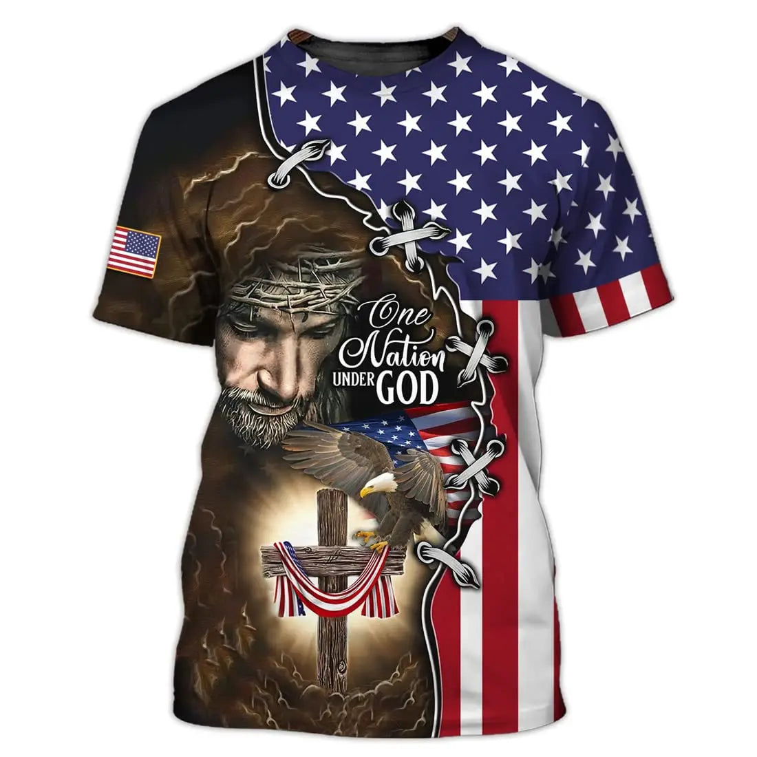 American Eagle T-Shirt for Men 3D Printed Patriot American Flag Shirt Top Sports Run Top American Street Features Plus Size Top