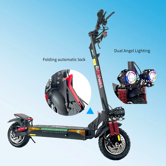 EU USA European Warehouse Adult E-Scooter With 1600W Dual Motors 18 AH Max Speed up to 50km/h Max Durance 60km Electric Scooter