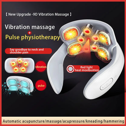 Smart Neck Massage Instrument Portable Shoulder Neck Massage Cervical Vertebra Health Care Vibrator Heating Compress Massage