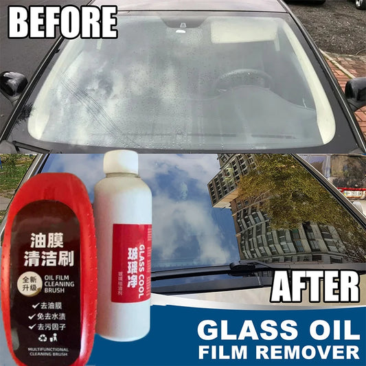 Car Glass Oil Film Remover Automotive Glass Sponge Cleaning Brush Front Inner Windshield Glass Oil Film