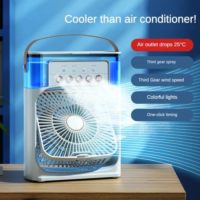 Portable Air Conditioners Fan,600ML Cooling Fan Air Conditioner,3 Wind Speed,Removable Evaporative Air Cooler for Room/Office