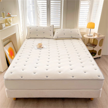 Super Thick Mattress Cover Home Quilted Embroidered Bed Cover Single/Queen/King Mattress Pad Cotton lencol cama casal Bed Sheets