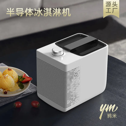 Electronic Mini Ice Cream Machine Without Pre Cooling, Household Small Automatic Homemade Yogurt Ice Cream Machine