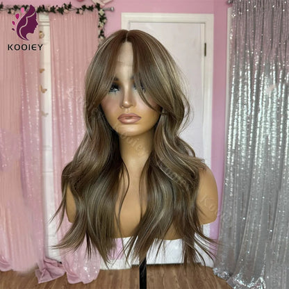 Glueless Silk Top 4/27 Colored 13x4 Body Wave Human Hair Lace Front Wig Brazilian Remy Highlight 360 Lace Frontal Wigs For Women