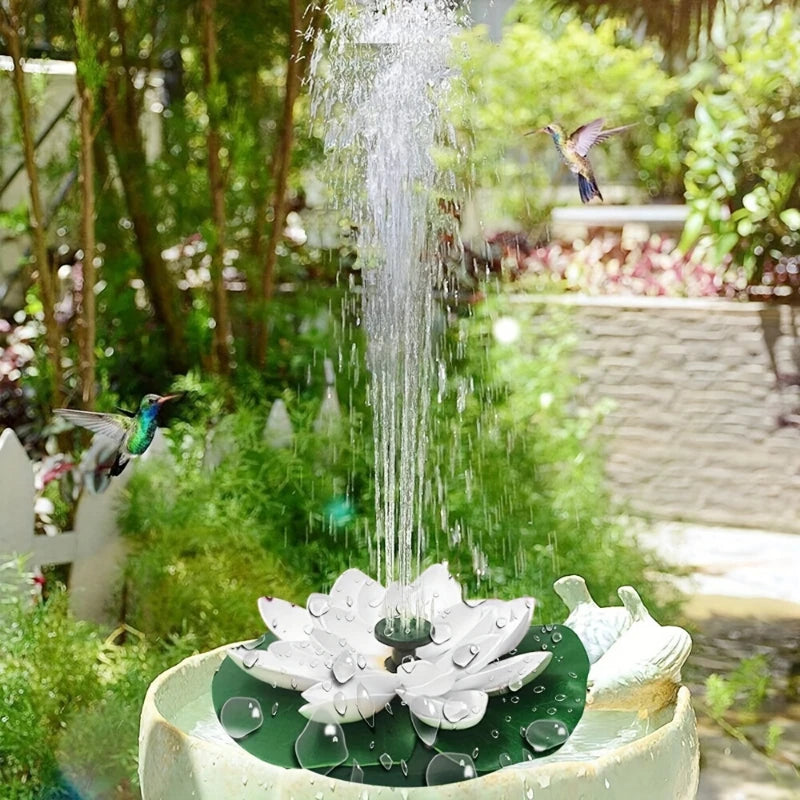 1.2W solar lotus fountain pump, DIY lotus solar fountain, suitable for garden bird bath, pond decoration, water features