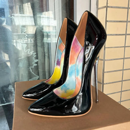 Newly 16cm Thin High Heels Shiny Plated Heel Stilettos Sexy Man Pumps Cross Dresser Fetish Night Club Party Catwalk Shoes