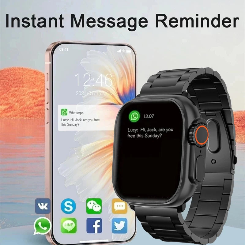 2024 New GPS Smart Watch 9 ultra DT 49mm Amoled Screen smatwatch High Refresh Rate Wireless charging Men Women for Android IOS