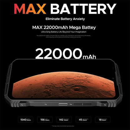 DOOGEE V Max Plus 5G Rugged Smartphones 6.58Inch Octa Core 36GB+512GB Android 14 Mobile Phone 200MP 22000mAh 33W Fast Charge NFC