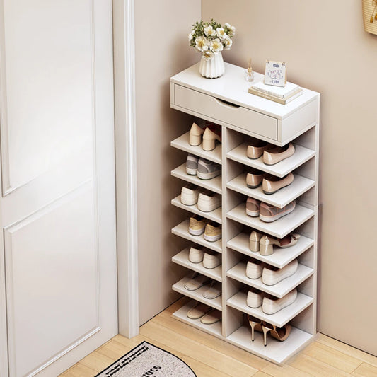 Wooden Shoe Cabinets Simple Shoe Rack Display Modern Multilayer Shoes Racks Furniture Living Room Multi-Layer Small Shoe Cabinet