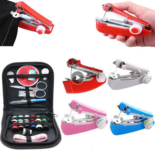 Handheld Sewing Machine Portable Mini Manual Simple Operation Sewing Instrument DIY Needlework Manual Sewing Clothes Fabric