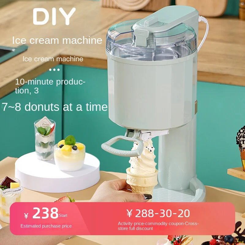 Fully automatic ice cream machine household small desktop mini children's DIY homemade ice cream cone machine