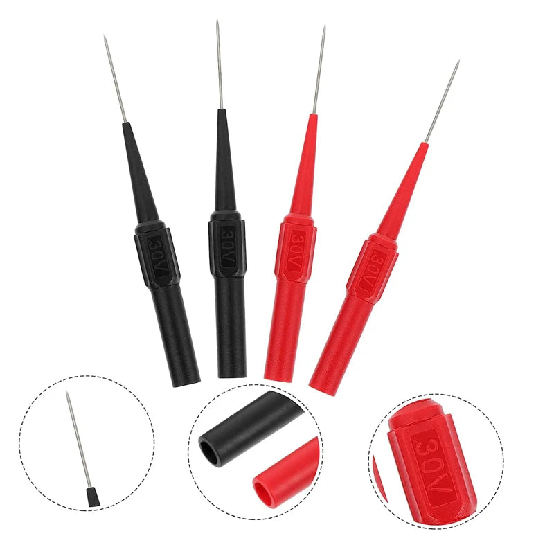 30V Diagnostic Tools Multimeter Test Lead Extention Back Piercing Needle Tip Probes Autotools Automotive Kit Machine 0.7MM