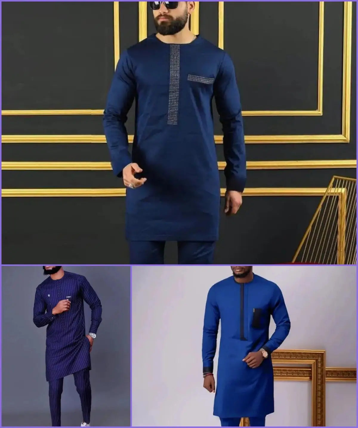 2024 New African Traditional Ethnic Men's Set Round Neck Long Sleeve Men's Two Piece Luxury Wedding Party Banquet Men's Set