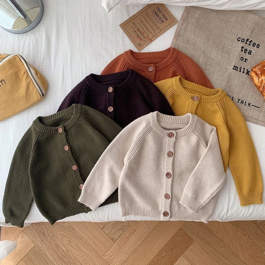 Autumn New Baby Boys Girls Knitting Cardigan Baby Sweater Toddler Knit Cardigans Newborn Knitwear Long-sleeve Baby Jacket Tops