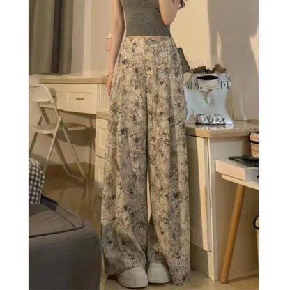 Summer Sweet Cool Dressing Set with Temperament Square Neck Short Sleeve High Waist Wide Leg Pants Two Piece Women's Set